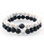 Bracelets de distance / couples - Pierre de lave et Howlite blanche