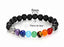 Bracelet Bouddha 7 chakras en pierre de lave et pierres semi-précieuses.