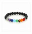 Bracelet Bouddha 7 chakras en pierre de lave et pierres semi-précieuses.