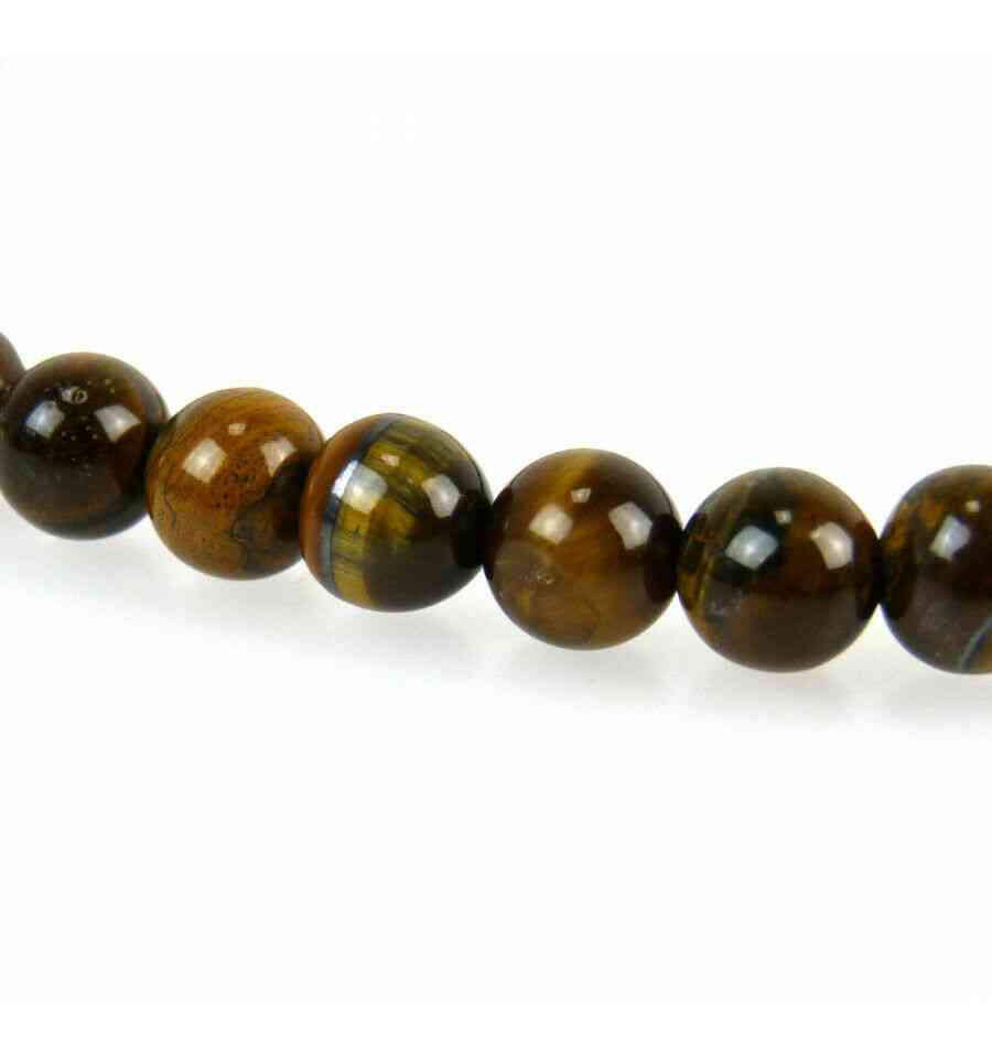 Collier / Ras de cou en Oeil de Tigre naturel. Perles de 8 mm.