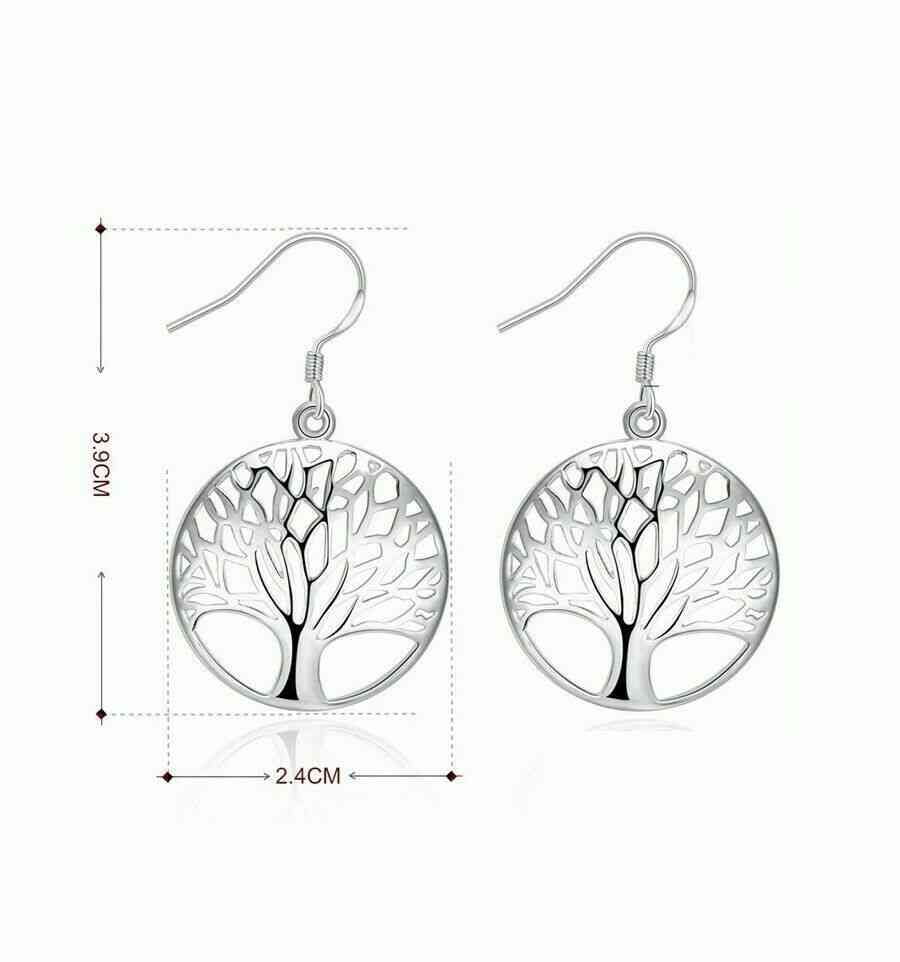 Boucles d'oreilles Arbre de Vie en plaqué argent