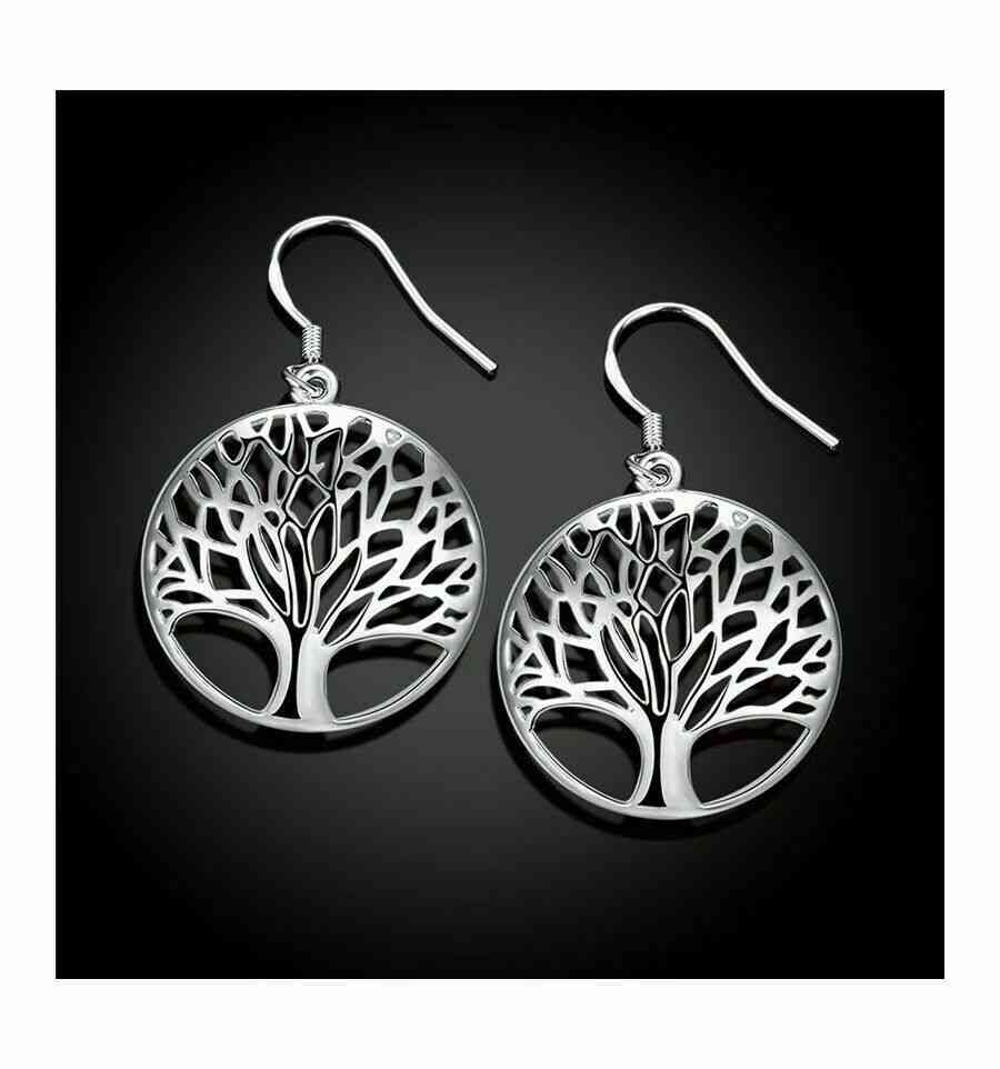 Boucles d'oreilles Arbre de Vie en plaqué argent