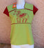 Tee shirt ethnique femme coton vert anis rouge marque COLINE Taille L