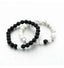 Bracelets de distance / couples - Agate noire et Howlite blanche - Le Yin et le Yang