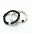 Bracelets de distance / couples - Agate noire et Howlite blanche - Le Yin et le Yang