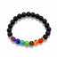 Bracelet 7 chakras en pierre de lave. Bijou Yoga / Méditation.
