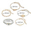 Lot de 5 bracelets rose pâle Glamour Bohême Chic "Rose Perle"