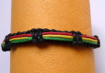  BRACELET BRÉSILIEN AMITIÉ RASTA 100 % COTON