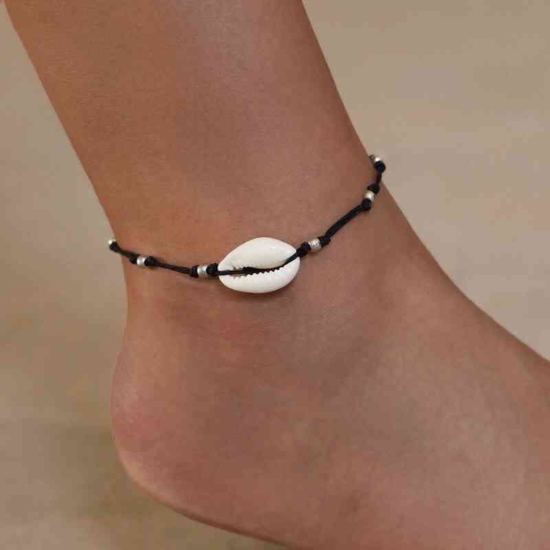 Chaîne de cheville, bracelet de cheville Cauris et tortue de mer