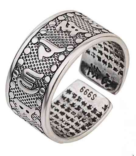 Bague mantra tibétaine en argent 999