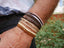 Ensemble de 5 bracelets tendance pour homme en bois, cuir et corde