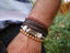 Ensemble de 4 bracelets tendance pour homme en cuir et bois