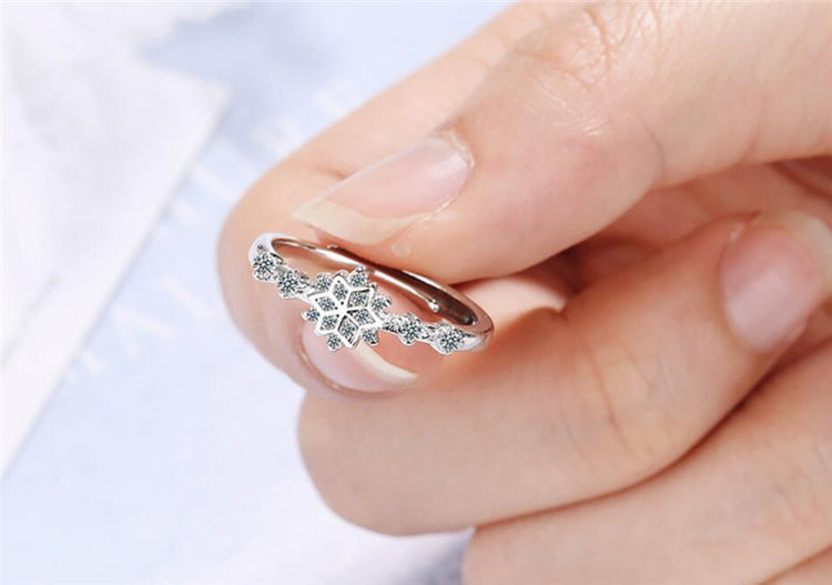 Bague flocon de neige "Inspiration de l'Hiver" en argent 925