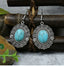 Boucles d'oreilles "Bo Kîmatî Pat'thara" en argent Tibétain et Howlite Turquoise