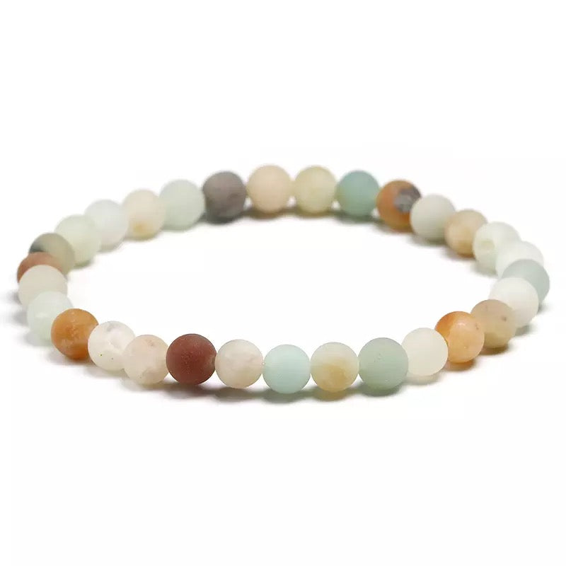 Bracelet en Amazonite naturelle 4 mm - Apaisement et anti-stress