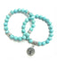Lot de 2 Bracelets en Howlite bleue + breloque "arbre de vie"