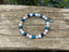Bracelet élastique de Lithothérapie "Triple Protection" Oeil de tigre turquoise, Quartz Rose et Howlite Blanche