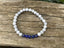 Bracelet élastique Lithothérapie en Howlite naturelle et Lapis Lazuli