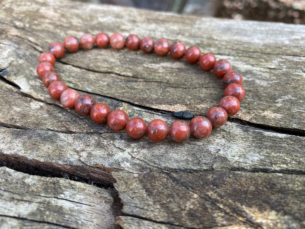 Bracelet en Jaspe rouge 6 mm- Protecteur suprême