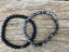 Bracelets de distance / couples - Agate noire et Labradorite 6 mm