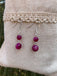 Boucles d'oreilles pendantes à 2 boules en Agate Rose naturelle