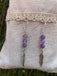 Boucles d'oreilles pendantes à 3 boules en Améthyste naturelle et breloque plume