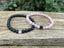 Lot de 2 bracelets de distance / couples - Agate noire et Quartz rose 6 mm