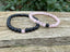 Lot de 2 bracelets de distance / couples - Agate noire et Quartz rose 6 mm