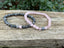 Bracelets élastiques de distance, de couple en Labradorite et Quartz Rose 6 mm