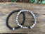 Bracelets de distance / couples - Agate noire et Jaspe Dalmatien 6 mm