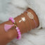 Lot de 4 bracelets rose pâle Glamour Bohème Chic 