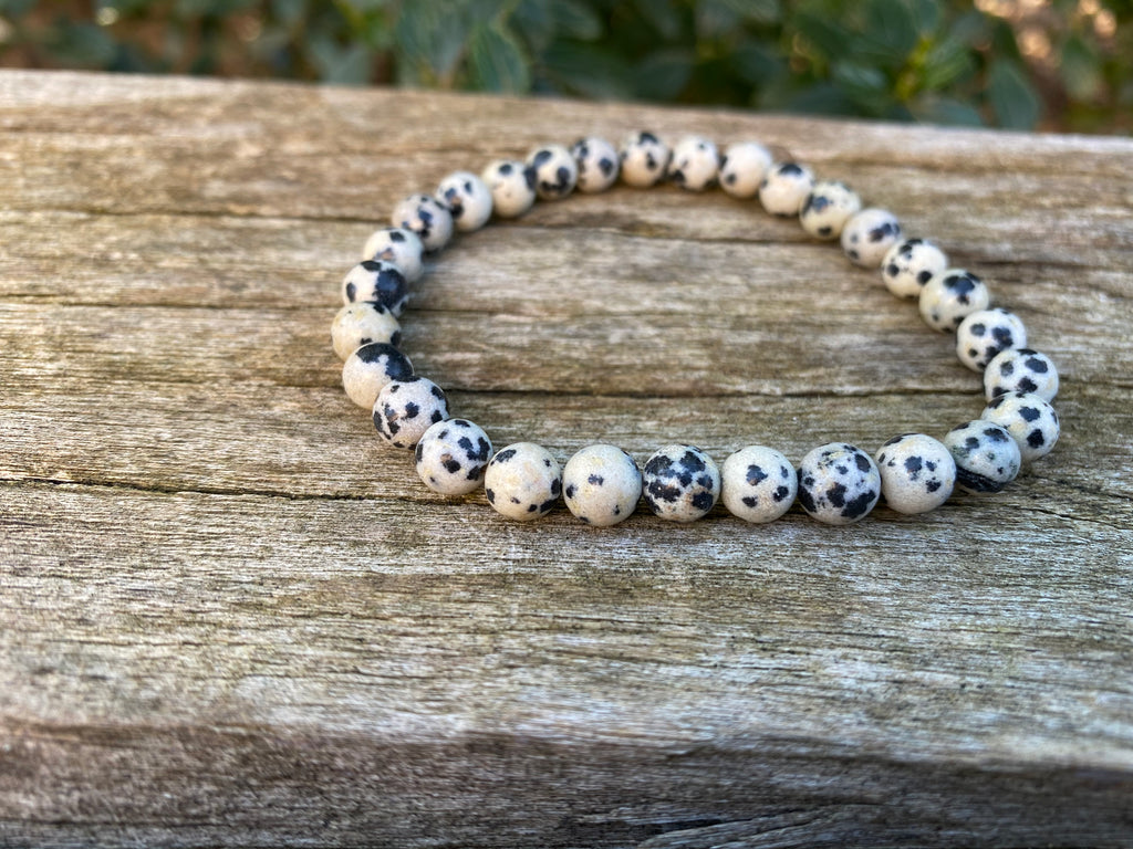 Bracelet en Jaspe Dalmatien 6 mm- Calme et paix intérieure