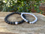 Bracelets de distance / couples - Pierre de lave et Howlite blanche 6 mm