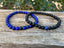 Bracelets de distance / couples - Agate noire et Lapis Lazuli 6 mm