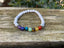 Bracelet élastique 7 chakras en Howlite Blanche et perles argentées