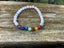 Bracelet élastique 7 chakras en Howlite Blanche et perles argentées