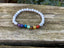 Bracelet élastique 7 chakras en Howlite Blanche et perles argentées