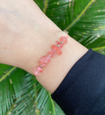 Bracelet réglable en pierres naturelles forme chips - Lithothérapie