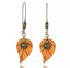 Boucles d'oreilles en bois et perles motif feuille