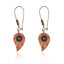 Boucles d'oreilles en bois et perles motif feuille