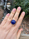 Bague ronde en Lapis Lazuli d'Afghanistan - Anneau réglable - Paix