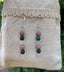 Boucles d'oreilles pendantes "Triple Protection" Malachite, Quartz Rose et Rhodochrosite