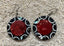 Boucles d'oreilles en nacre abalone et corail rouge