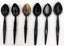 6 cuillères en corne de Zébu bio forme allongée 12 cm
