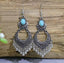 Boucles d'oreilles "Jâtîya Purânâ" en argent Tibétain et Howlite Turquoise