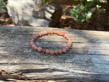 Bracelet élastique de Lithothérapie en pierre du Soleil naturelle