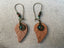 Boucles d'oreilles en bois et perles motif feuille