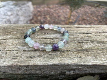 Bracelet élastique Lithothérapie en Fluorite ou Fluorine