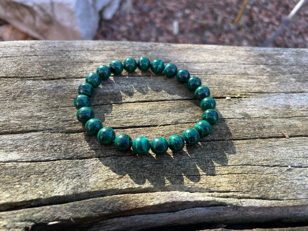 Bracelet en Malachite naturelle - Protection, guérison et clairvoyance - perles 8 mm