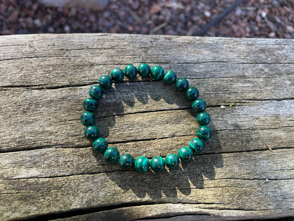 Bracelet en Malachite naturelle - Protection, guérison et clairvoyance - perles 8 mm